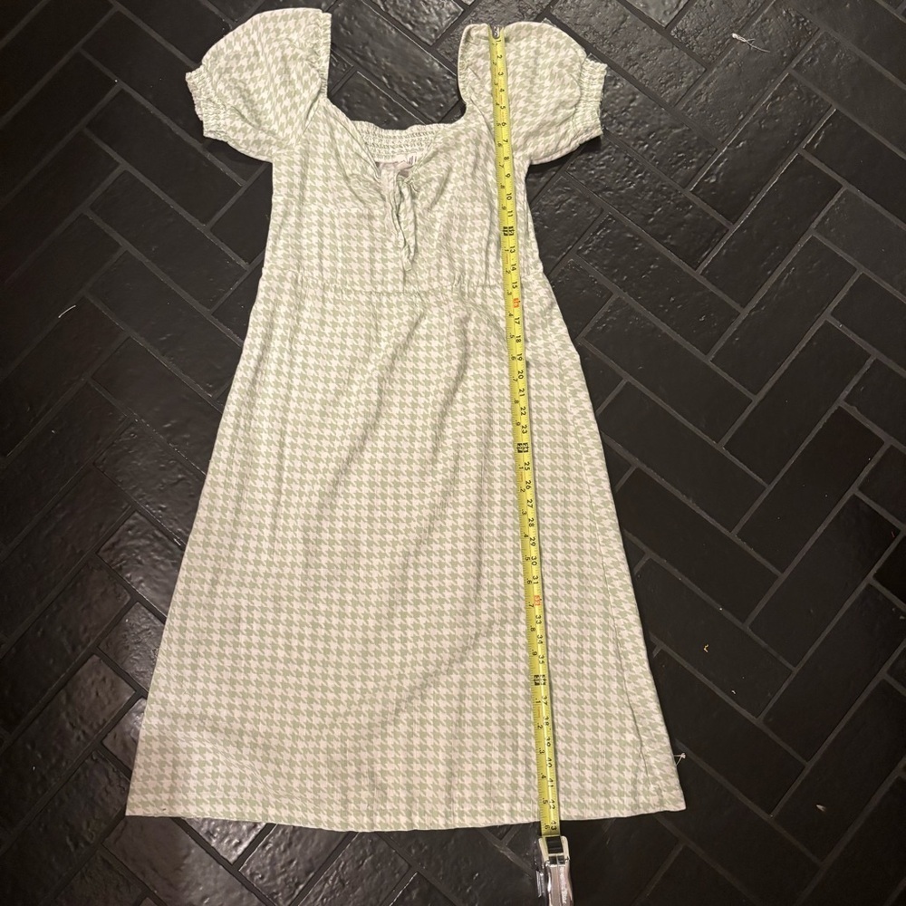 Roxy Green Gingham Puff Sleeve Dress - Picture 5 of 5